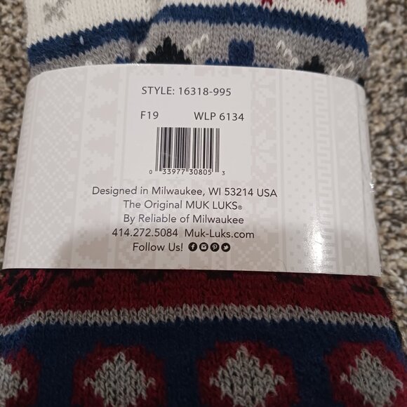 Muk Luk slipper socks with grips - Picture 3 of 7